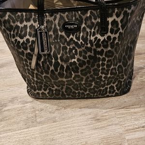 Coach animal print tote
